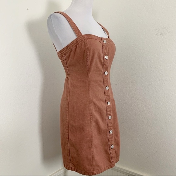 Pacsun Denim Dress Button Front Retro Size Small Cotton Sundress - Picture 4 of 16